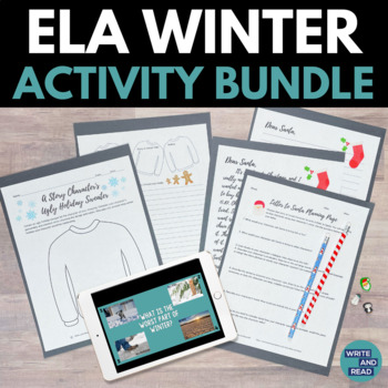 Preview of ELA Winter Activity Bundle- Character Analysis and Voice- Winter Game