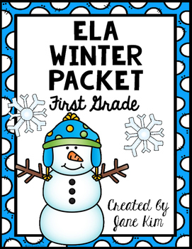 Preview of ELA Winter Packet First Grade