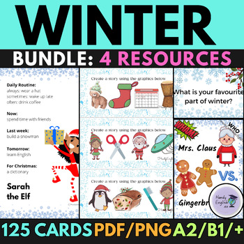 Preview of ELA: Winter and Christmas BUNDLE for speaking, writing and vocabulary activities