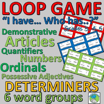 Preview of ELA Word Classification "I have...who has?" - 6  Determiners types, 30 cards