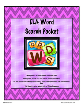 Preview of ELA Distance Learning Word Search Jumbo Packet