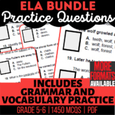 ELA Worksheets Bundle | Nouns Verbs Adjectives Tenses Cont