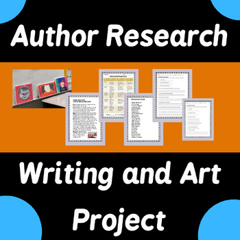 Preview of ELA Writing Author Research Project Art Worksheets Middle School / High School