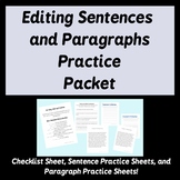 ELA Writing Packet - Editing Corrections Sentences Paragra