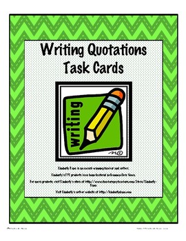 Preview of ELA Writing Quotation Task Cards