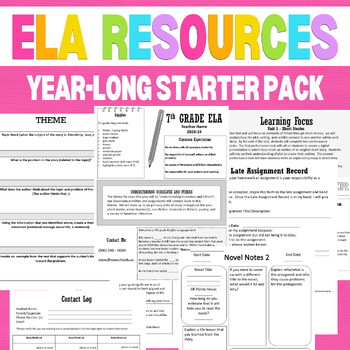 Preview of ELA Year-Long Teacher Resource Unit Starter Bundle