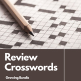 ELA and Literature Review Crossword Growing Mega Bundle