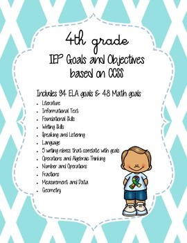 Preview of IEP Goals and Objectives - 4th Grade