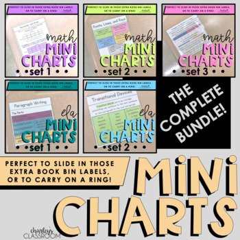 Preview of ELA and Math Mini Anchor Chart Bundle