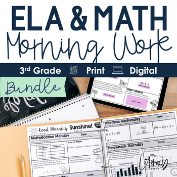 Preview of ELA and Math Morning Work 3rd Grade Bundle