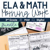 ELA and Math Morning Work 3rd Grade Bundle