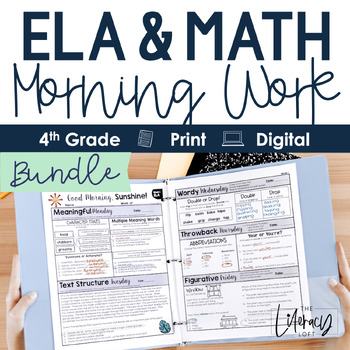 Preview of ELA and Math Morning Work 4th Grade Bundle