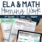 ELA and Math Morning Work 5th Grade Bundle