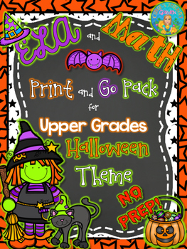 Preview of Literacy and Math Print and Go Pack Halloween Theme (No PREP)