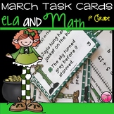 ELA and Math Task Cards for First Grade| March Activities