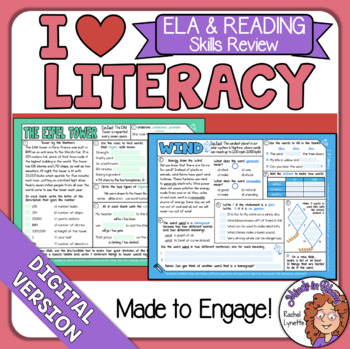Preview of ELA and Reading Spiral Review for Google Classroom Distance Learning