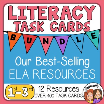 Preview of Literacy - Task Card BUNDLE (ELA & Reading for Grades 1-3) | Print & Digital