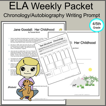 Preview of ELA Informational Writing prompt, Chronology, Enrichment,  Test Prep, Spelling
