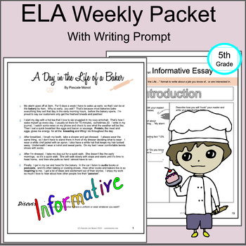 Preview of Informative writing prompt, main idea,  inference, sub plan,  enrichment