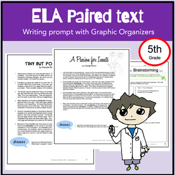 Preview of ELA paired writing prompt, enrichment, partner work,  test prep,  