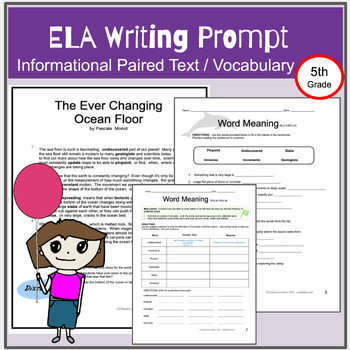 Preview of ELA paired passages writing prompt,  enrichment,  vocabulary,  test prep.