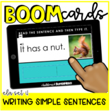 ELA set 4 Boom Cards™: Writing Simple Sentences