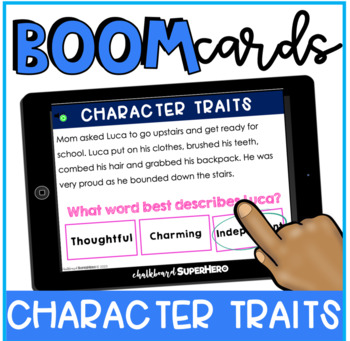 Preview of ELA set one: Character Traits Boom Cards™ {distance learning}