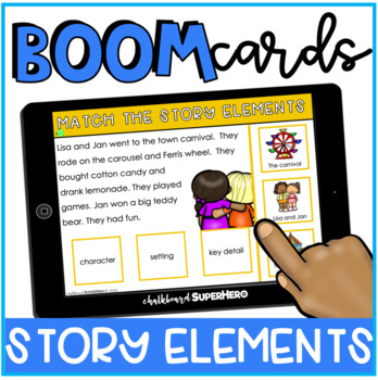 Preview of ELA set one: Story Elements Boom Cards™ {distance learning}