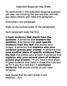 Preview of ELA test extended response activity- puzzle and essay template