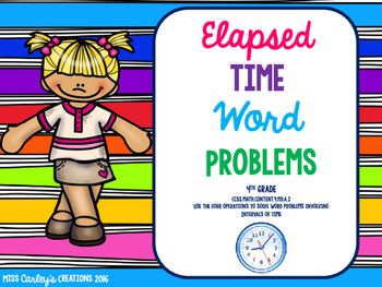 Preview of ELAPSED TIME WORD PROBLEMS