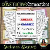 ELD Constructive Conversation Sentence Starters Common Cor