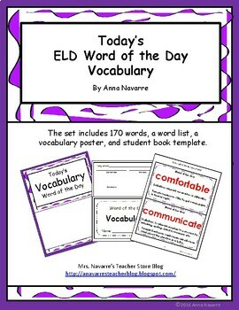 Preview of ELD Word of the Day Vocabulary