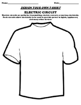 ELECTRIC CIRCUIT T-Shirt Worksheet by Pointer Education | TpT