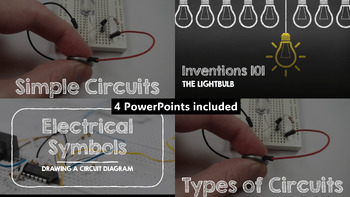 Preview of ELECTRICITY - Circuits, Series, Parallel, Symbols, Diagrams, Lightbulb Invention