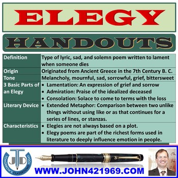 Preview of ELEGY HANDOUTS