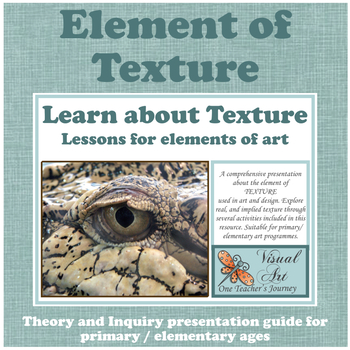 Preview of ELEMENT OF ART lesson plan for TEXTURE mini art projects 3rd-6th grade
