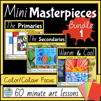 Preview of ELEMENT of COLOR - COLOUR  Bundle 3x one day art lessons Kindy - 2nd grade