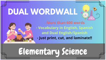 Preview of ELEMENTARY SCIENCE DUAL ENGLISH /SPANISH WORD WALL
