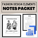 ELEMENTS OF FASHION DESIGN NOTES PACKET