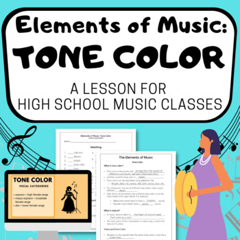 Preview of ELEMENTS OF MUSIC : TONE COLOR a High School Music Appreciation Unit