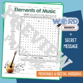 ELEMENTS OF MUSIC Word Search Puzzle Activity Vocabulary W