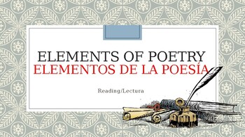 Preview of ELEMENTS OF POETRY/ ELEMENTOS DE LA POESIA (Bilingual Powerpoint)/Poetic Devices