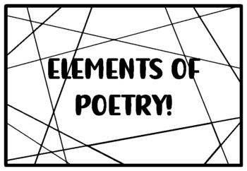 ELEMENTS OF POETRY! Poetry Month Activity, Poetry Coloring Pages