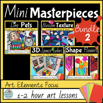 Preview of ELEMENTS of ART Bundle 2 for LINE, TEXTURE, SPACE, SHAPE tutorials K - 2nd