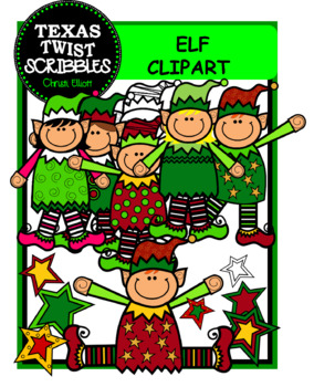 Preview of ELF CLIPART {Texas Twist Scribbles}