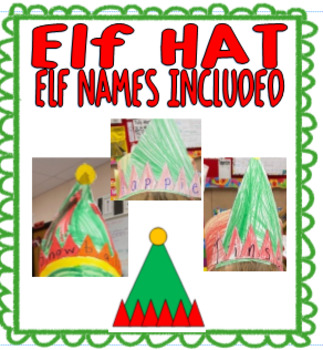 Preview of CHRISTMAS ELF HAT HEADBAND- ELF NAMES INCLUDED