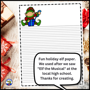 elf writing paper lined paper elf theme by happyedugator tpt