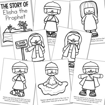 ELISHA THE PROPHET Bible Story Posters in B&W and Color | Sunday School