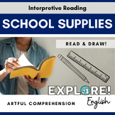 ELL | Artful Reading Comprehension - School Supplies (EDITABLE!)