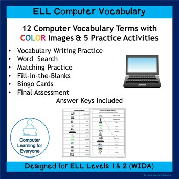 Preview of English Language Learner (ELL)  Computer Vocabulary with COLOR Images